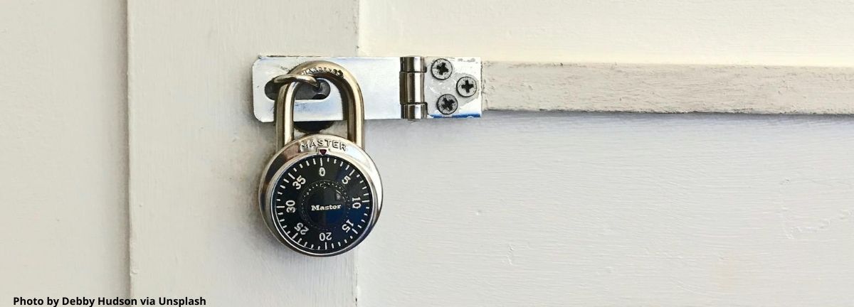 lock on a cabinet door